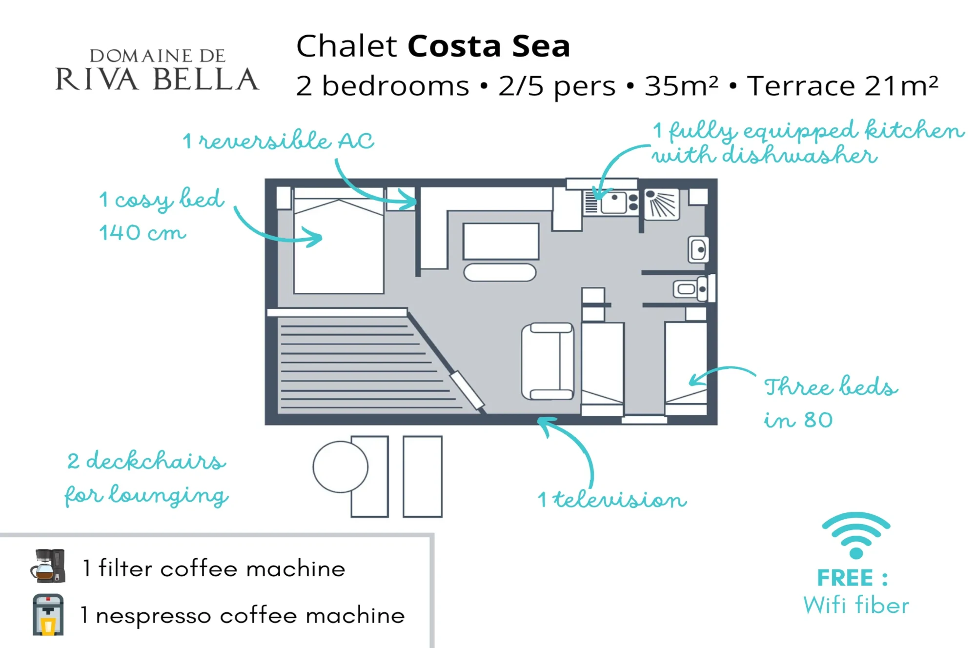 Location naturiste Corse - Chalet Costa Sea 01